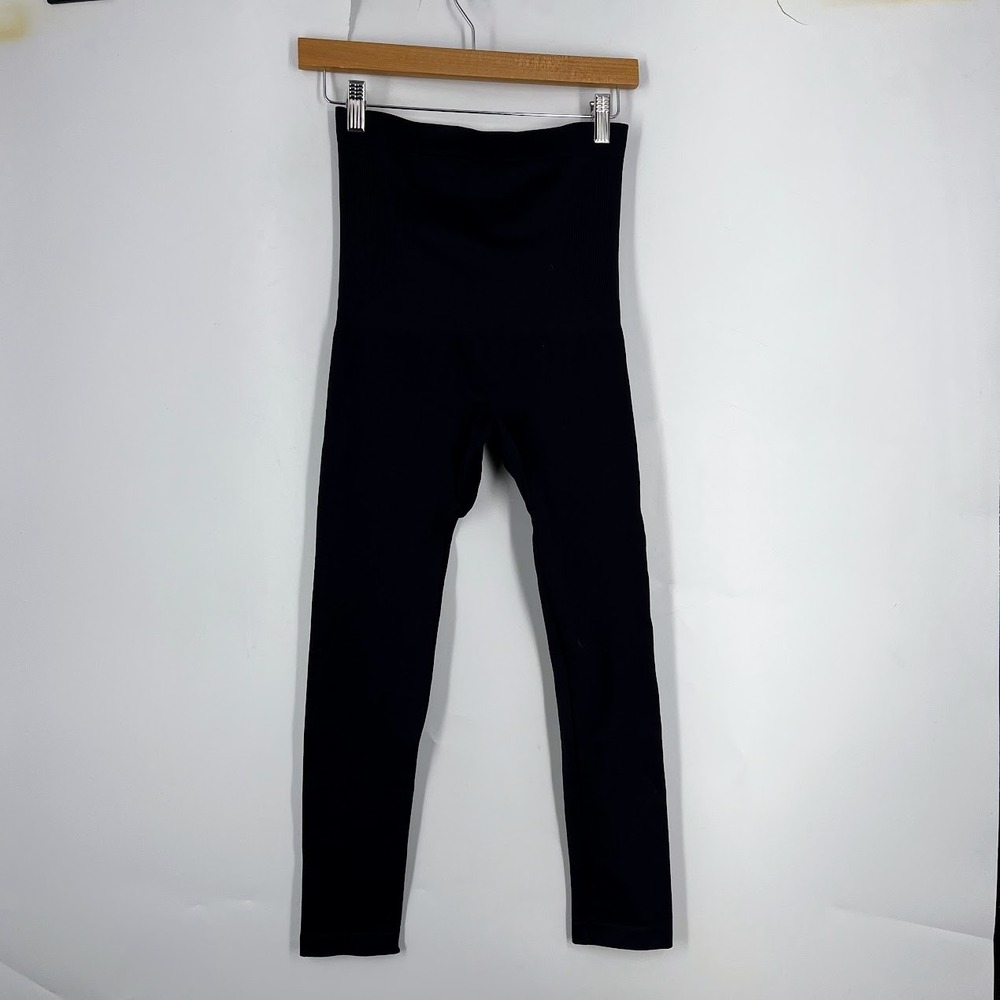 Shapermint Essentials Black‎ High Waisted Compression Leggings Medium M Seamless